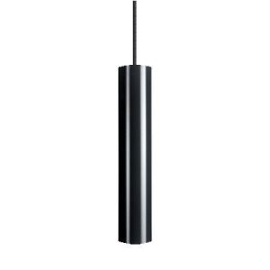 Moderne schwarze Pendelleuchte in zylindrischer Form