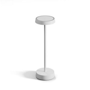 Elegante Loxone LED-Tischlampe in Weiß mit Touch-Bedienung für stilvolle und intelligente Lichtsteuerung
