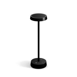 Elegante Loxone LED-Tischlampe in Schwarz mit Touch-Bedienung für stilvolle Lichtsteuerung im Smart Home